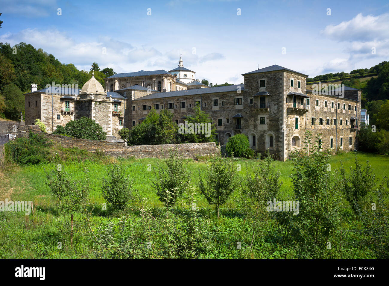 Monastère bénédictin de Samos, Mosteiro San Xulián de Samos, en Galice, Espagne Banque D'Images