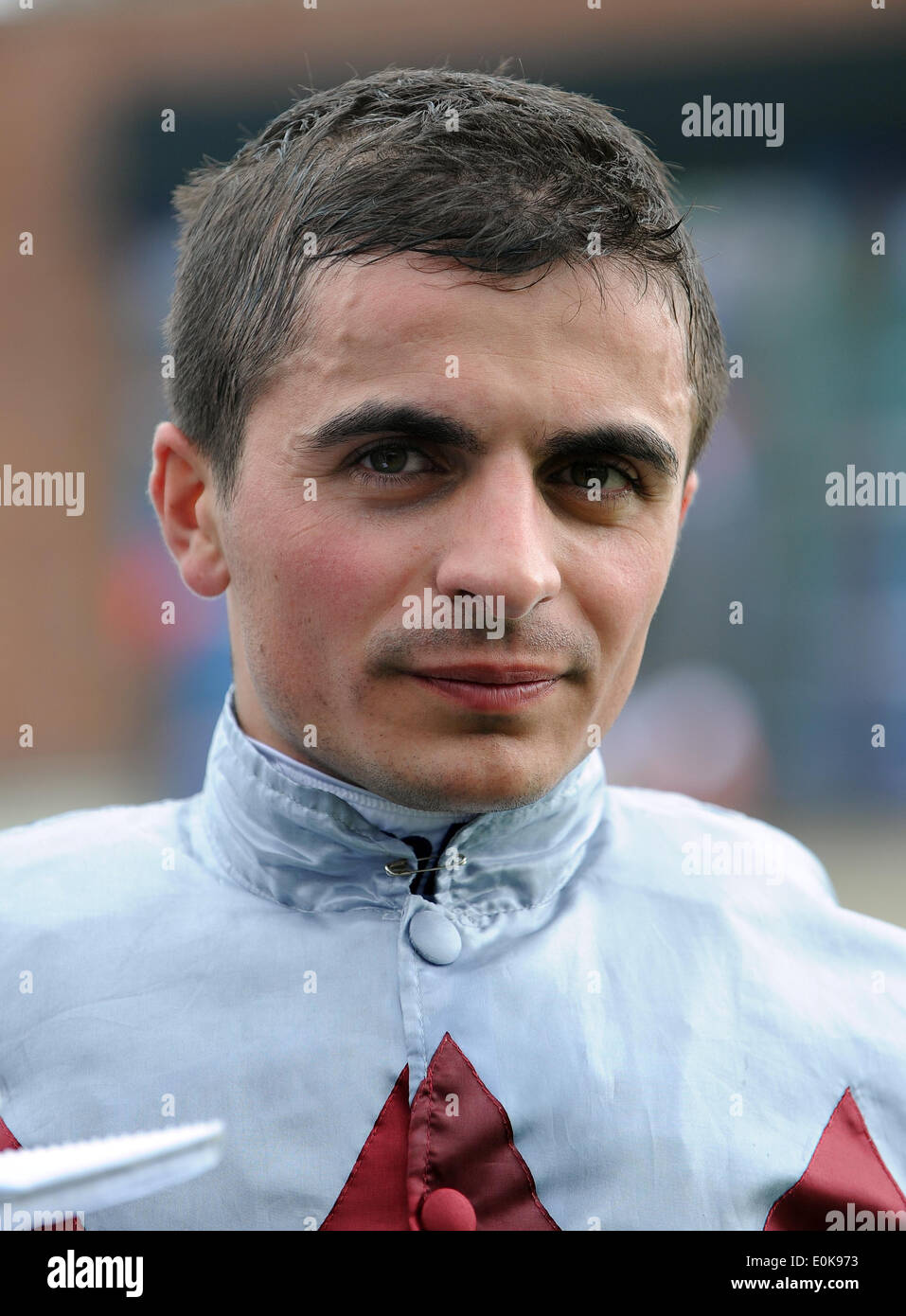 ANDREA ATZENI JOCKEY HIPPODROME DE YORK YORK ANGLETERRE 15 Mai 2014 Banque D'Images