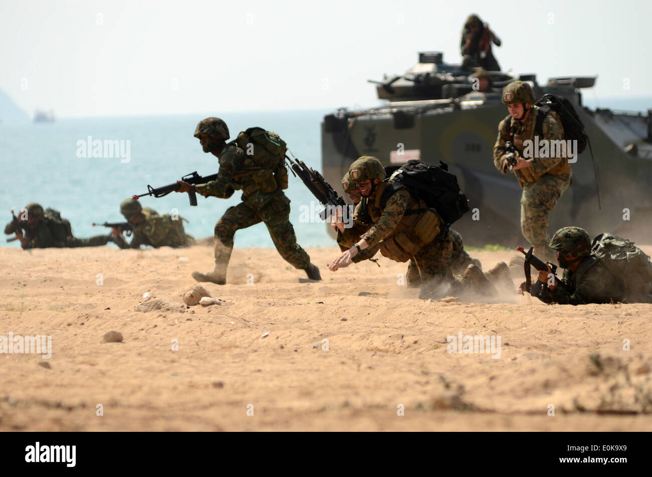 HAT YAO, Royaume de Thaïlande - Thaïlande Royal Marines, ainsi que le bataillon d'infanterie de marine avec l'équipe d'atterrissage, 2e Battali Banque D'Images