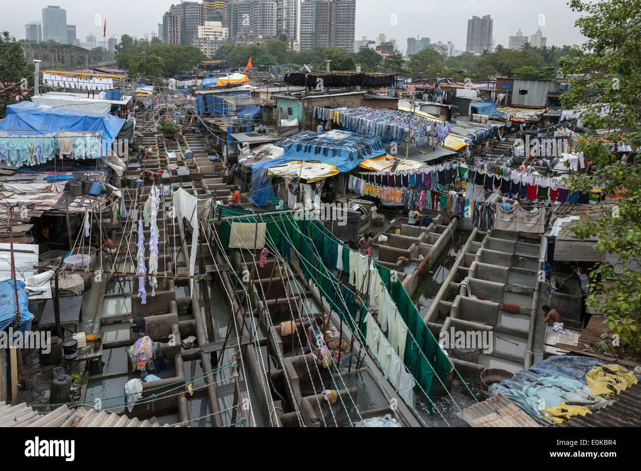 Dhobi Ghat, Mumbai, Inde Banque D'Images