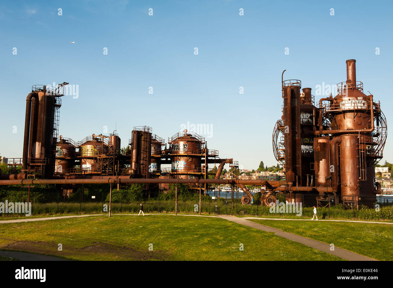 Travaux gaz Park a été officiellement une usine de gazéification qui a été converti en un espace public en 1975. Banque D'Images