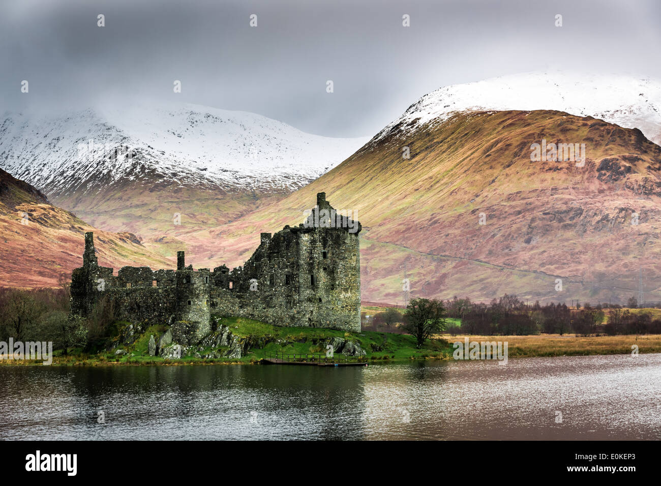 Le Château de Kilchurn en hiver Banque D'Images