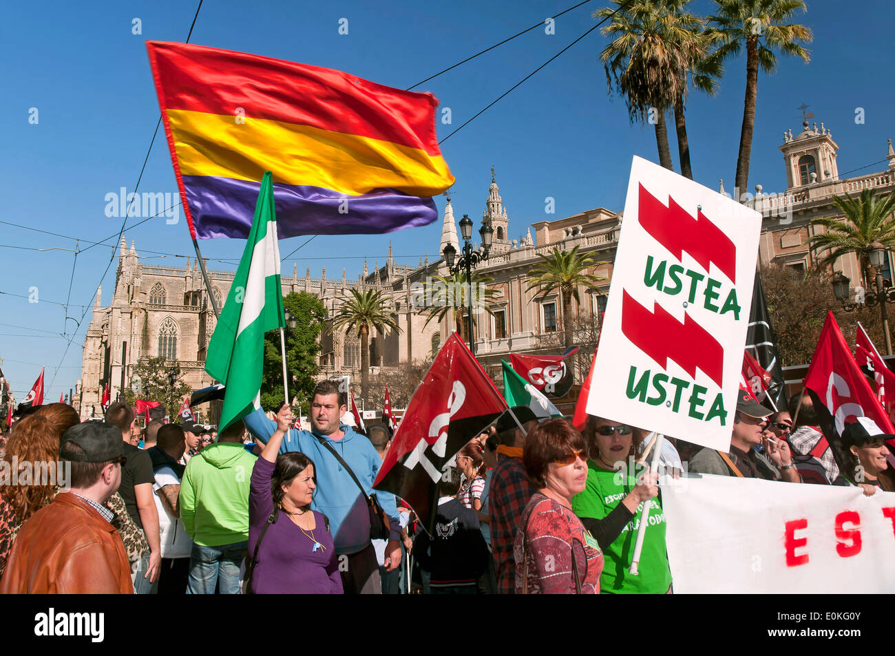Grève générale, le 14 novembre 2012, Séville, Espagne, Europe Banque D'Images