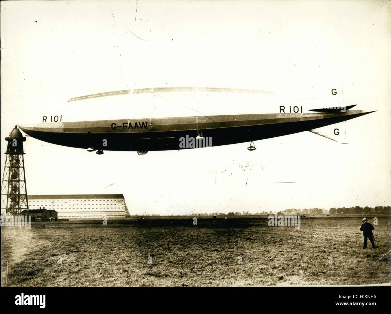 05 octobre, 1930 - La catastrophe de l'Airship R101 à Beauvais. Banque D'Images