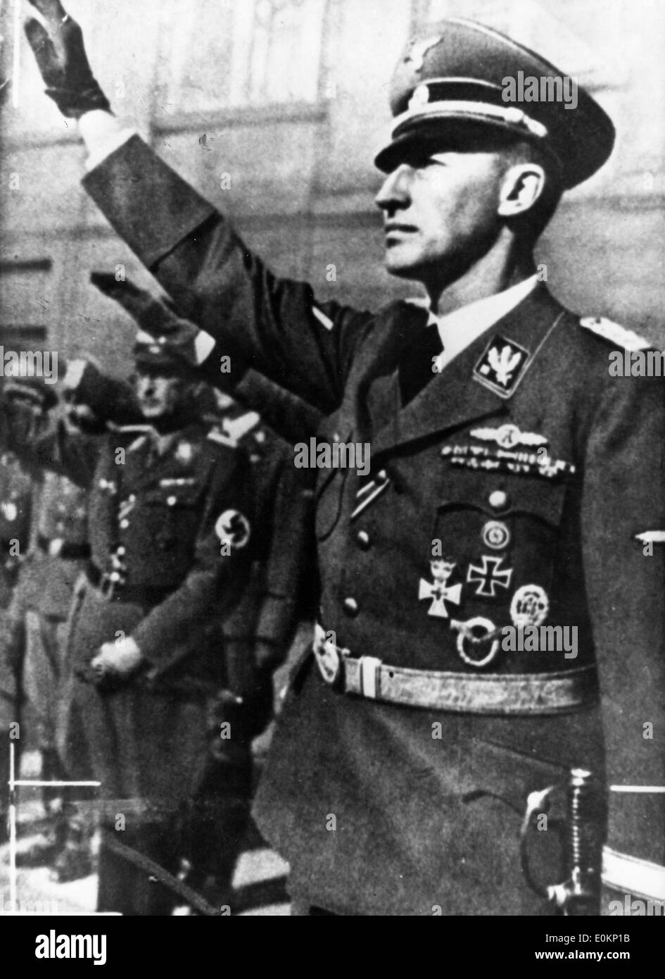 01 janvier 1942 - Allemagne - dossier Photo : vers 1942, l'emplacement exact inconnu. Portrait d'un leader Nazi Reinhard Heydrich. Banque D'Images
