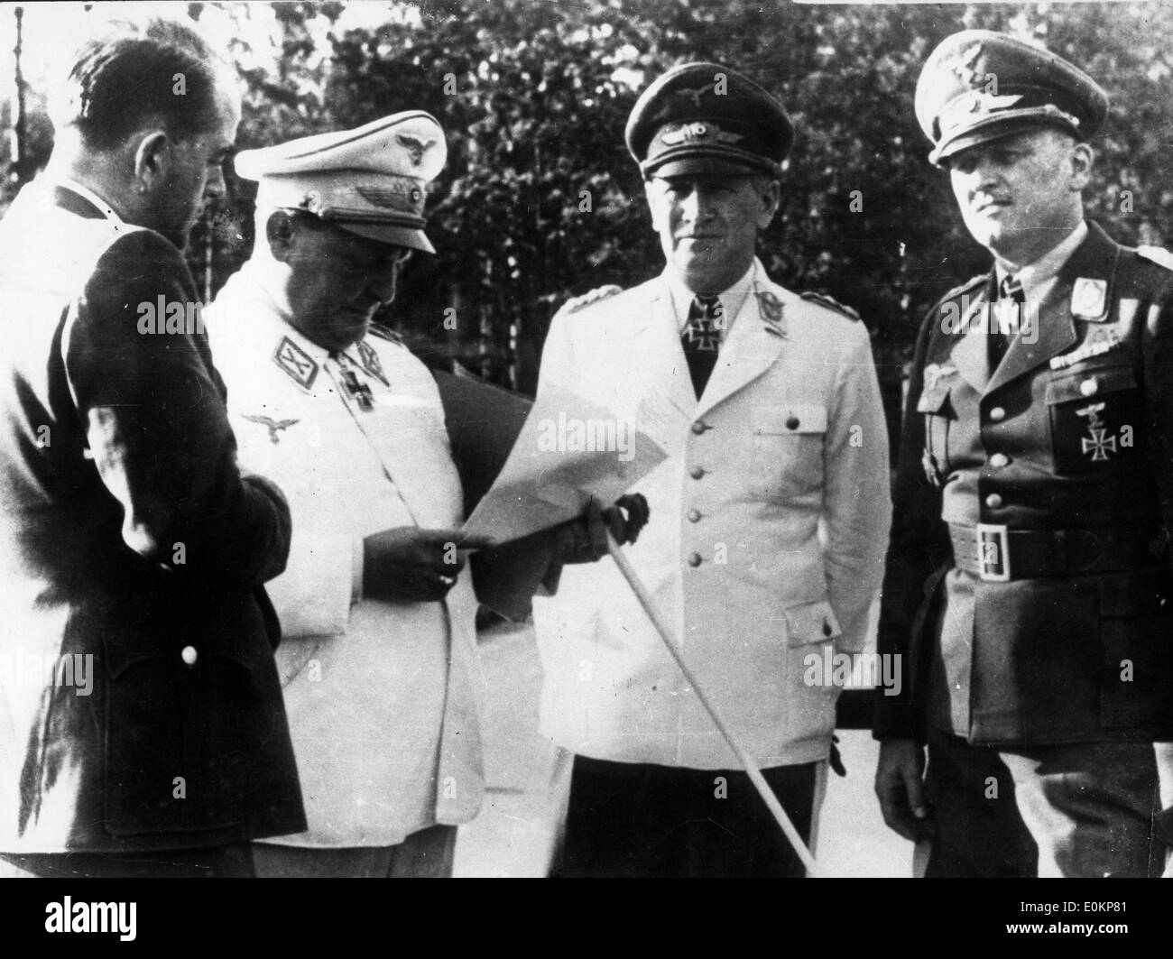 Des dirigeants nazis, Hermann Goering, Albert Speer, Bruno Loerzer et Gunther Korten Banque D'Images