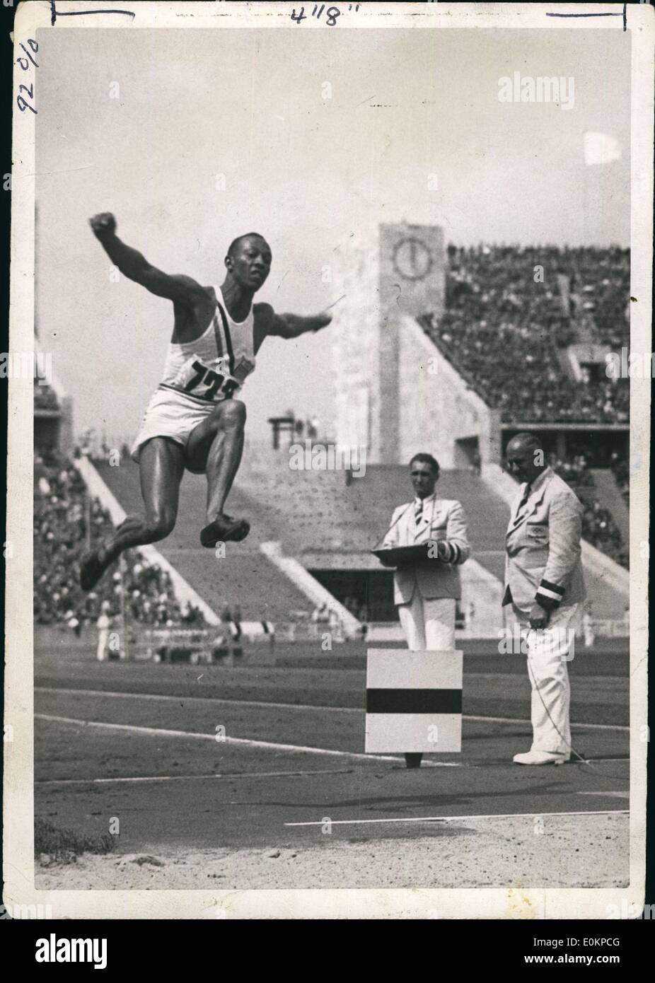 Mar. 03, 1936 aux Jeux Olympiques de Berlin 1936 - Jesse Owens Banque D'Images