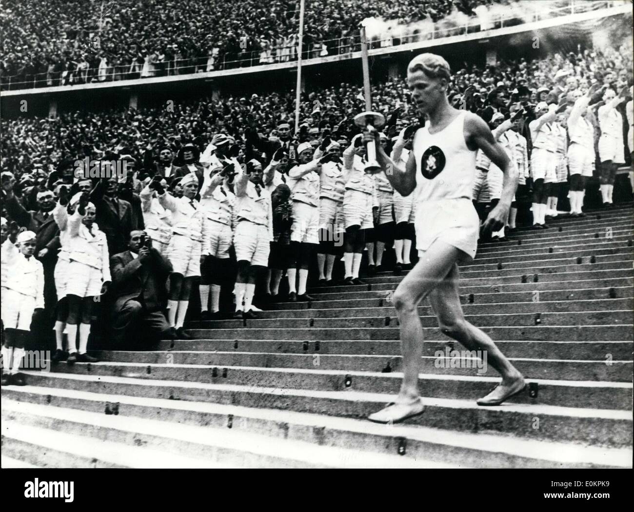 02 août 1936 - Cérémonie d'ouverture des Jeux olympiques à Berlin Banque D'Images