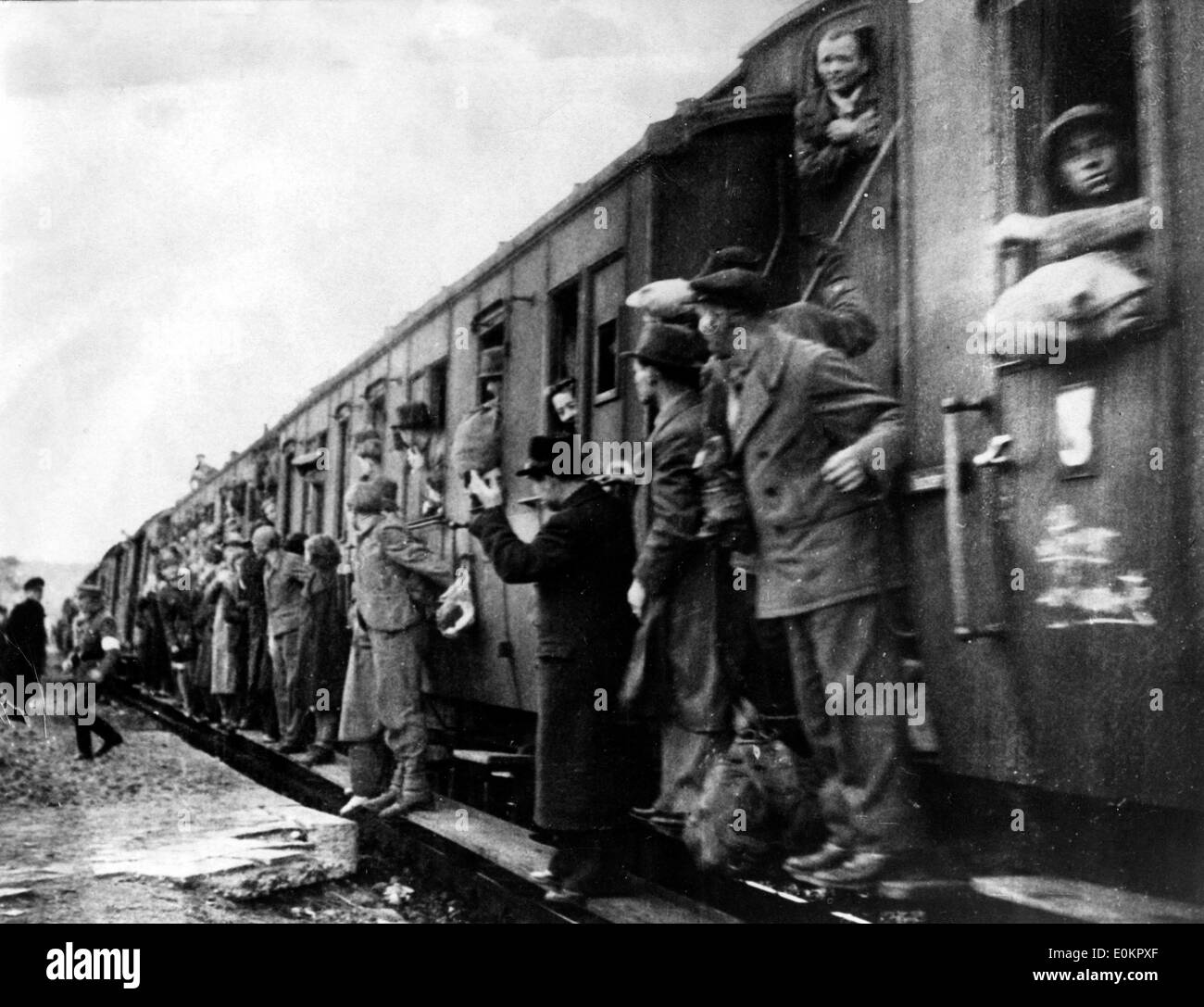 Réfugiés de l'Hannover-Stocken camp de concentration nazi en Allemagne Banque D'Images