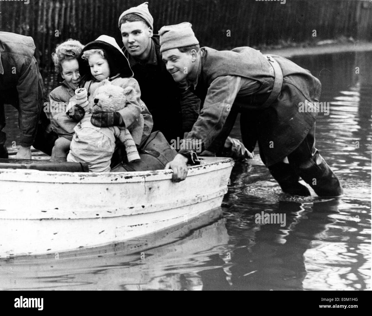 Catastrophes naturelles : inondations en 1953 la côte Est de l'Angleterre Banque D'Images