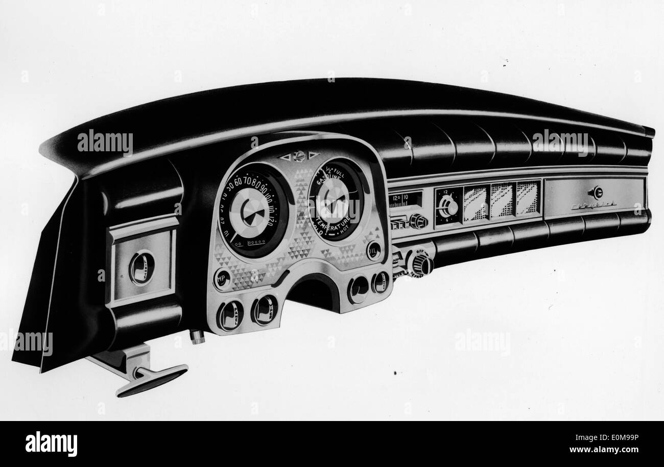 Tableau de bord Chrysler 1954 Banque D'Images
