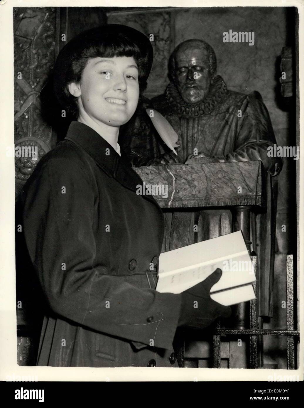 27 avril 1954 - Le maire assiste à la commémoration Stow Service.. Lauréat avec son prix. Bowater Sir Noel le Maire de Banque D'Images