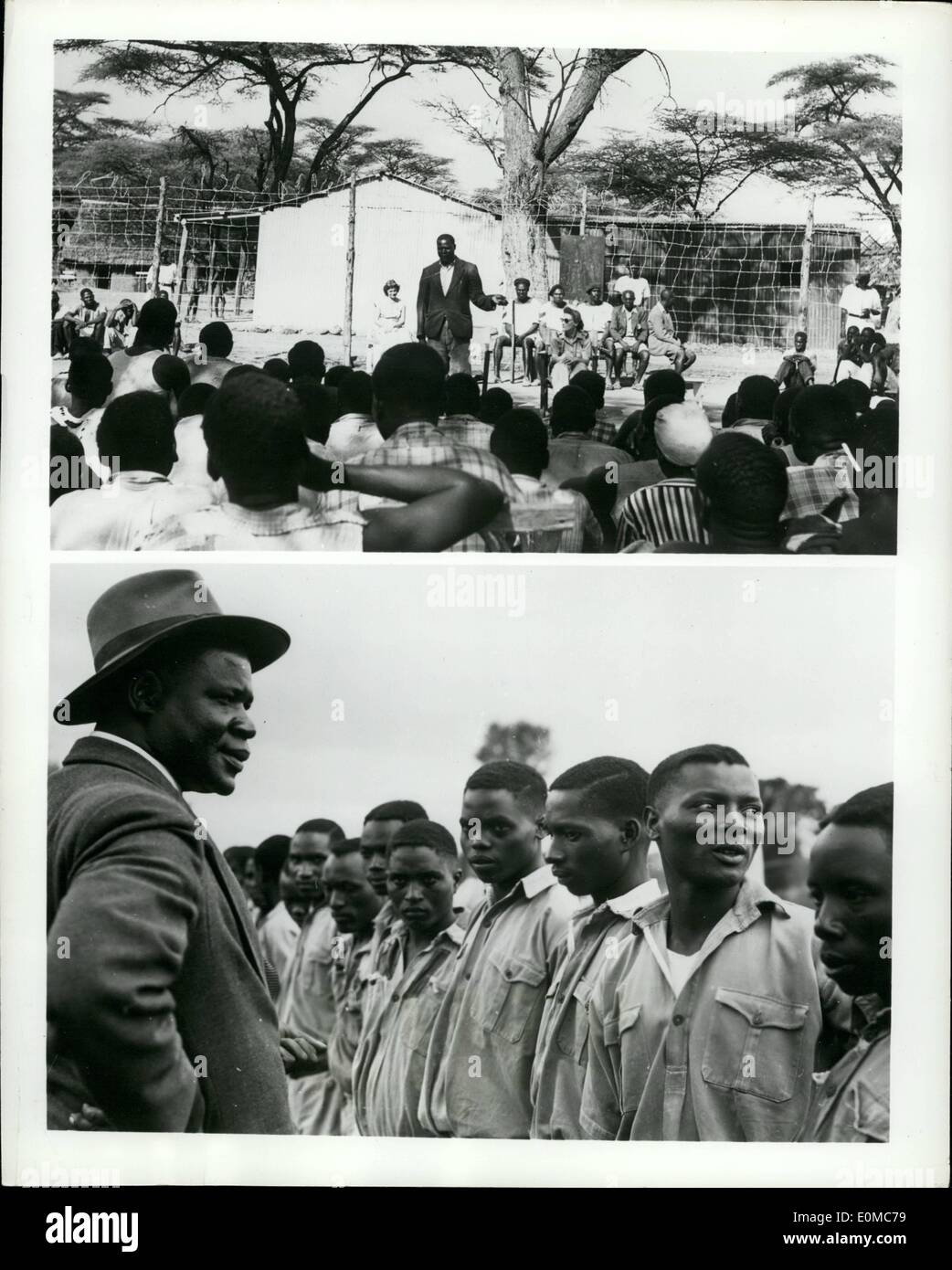 08 août, 1954 - La réadaptation est arme contre Mau Mau : une arme est le Kenya et la lutte contre le terrorisme est le programme de réadaptation en vertu de laquelle quelque 35 000 sympathisants Mau Mau ont été envoyés dans des camps de détention. Ici, hors de danger, ils apprennent à être des citoyens utiles nouveau plutôt que de le sang des terroristes fous-beaucoup d'entre eux sont en danger de devenir par l'influence de la Mau Mau. Photo montre top : Mr Banque D'Images