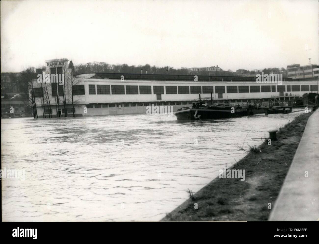 22 janvier 1955 - usine Renault de Billancourt Inondations Banque D'Images