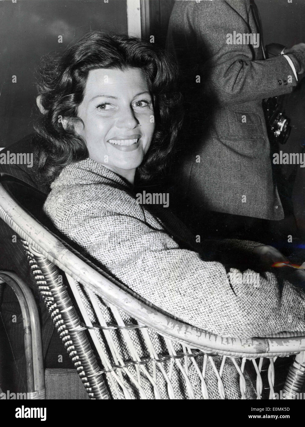 Oct 04, 1955 - Cherbourg, France - Rita Hayworth à la maison de son ex-mari Aly Khan.. Banque D'Images