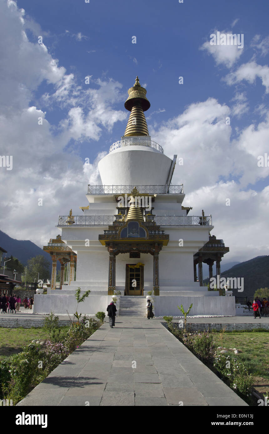 Belle vue sur le National Memorial Chorten, Thimphu, Bhoutan Banque D'Images
