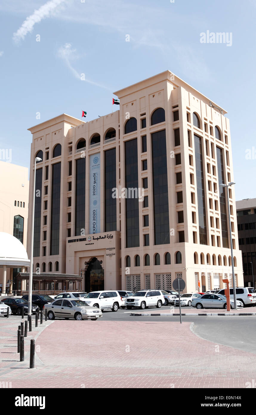 Ministère des finances et de l'industrie à Dubaï, Émirats arabes unis, au Moyen-Orient, en Asie Banque D'Images