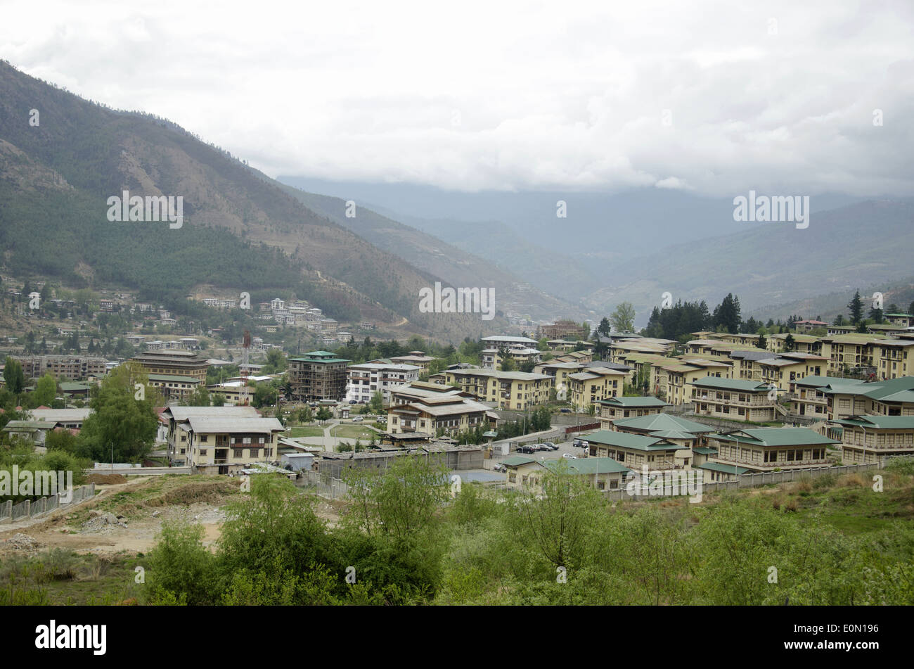 Vue d'Ariel, Ville Thimphu Thimphu, Bhoutan Banque D'Images