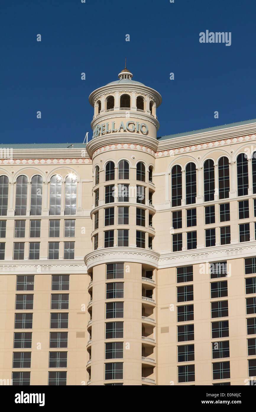 L'avant de l'hôtel Bellagio sur le Strip de Las Vegas Banque D'Images