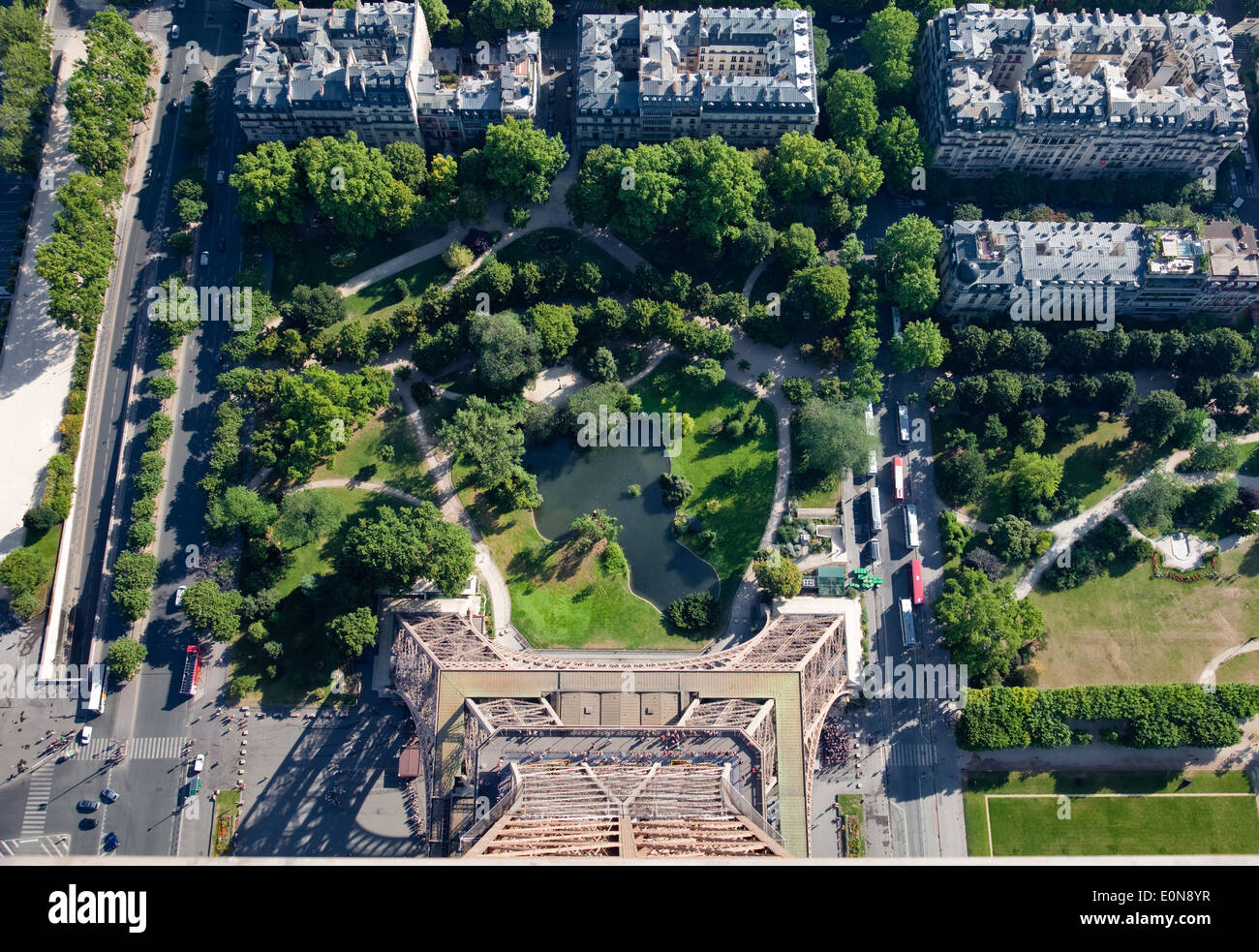 Aussicht vom Eiffelturm, Frankreich - Vista de la Tour Eiffel, Paris, France Banque D'Images