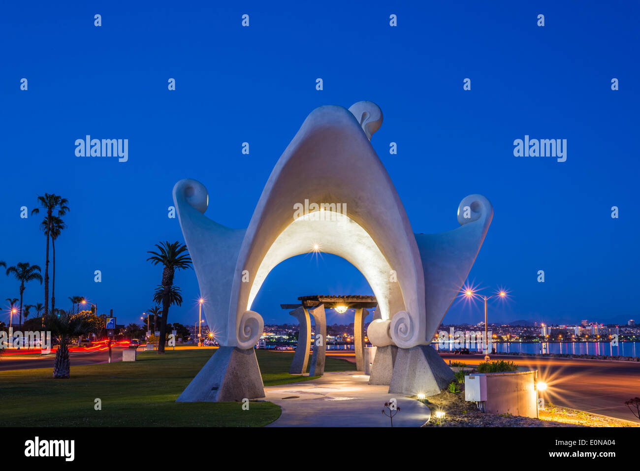 La Vague Sculpture Située à Shelter Island Shoreline Park. San Diego, Californie, États-Unis. Banque D'Images