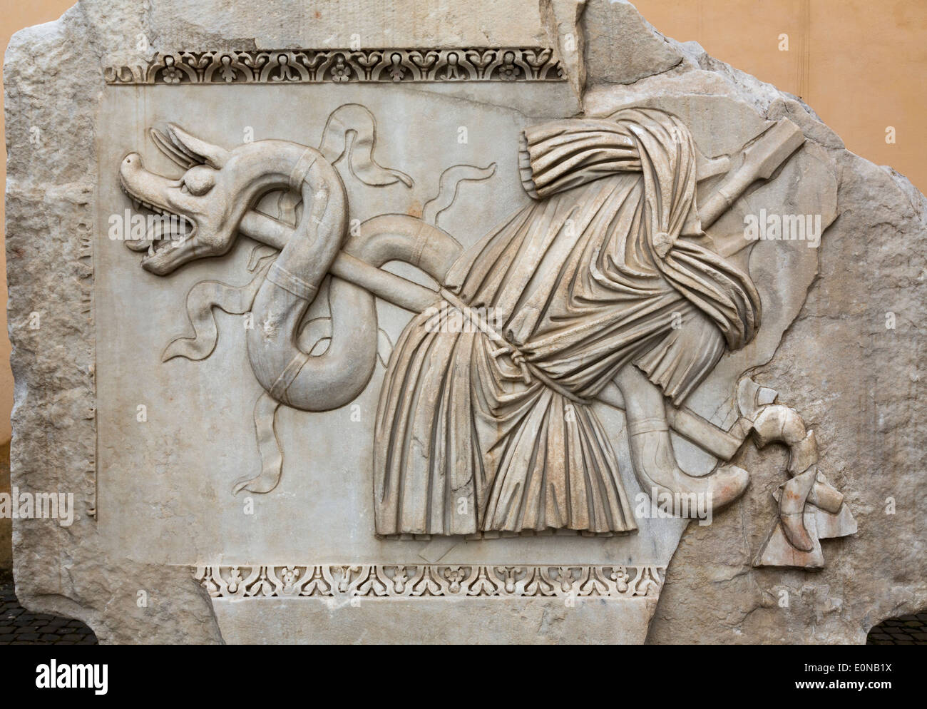 Sculpture relief romain, le Palais des Conservateurs, Musées du Capitole, Rome, Italie Banque D'Images