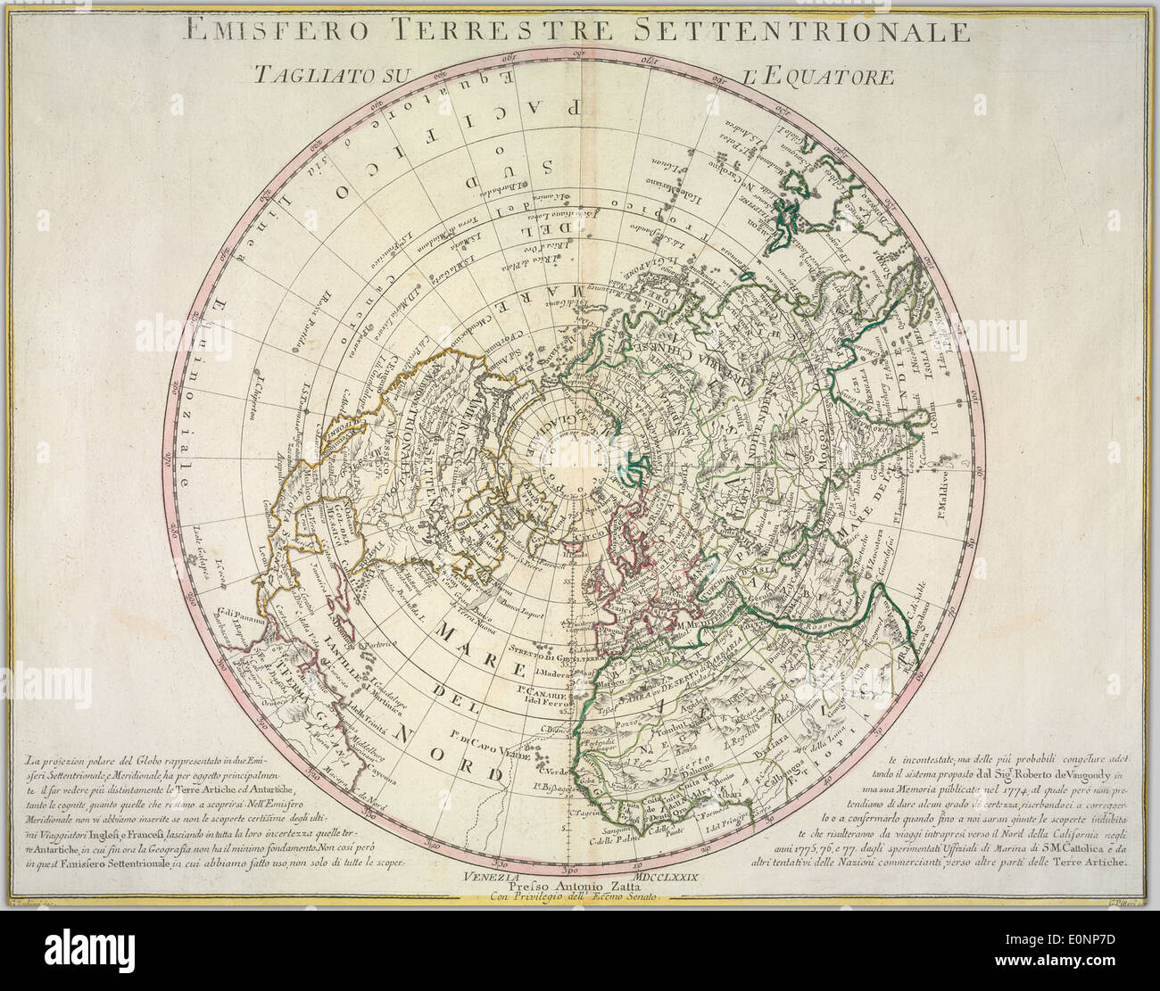 Ceci est une image de l'hémisphère nord de la Terre. L'hémisphère Nord est la moitié de la Terre qui se trouve au nord de l'Équateur, contenant une partie importante de la masse continentale et de la population mondiale. Banque D'Images