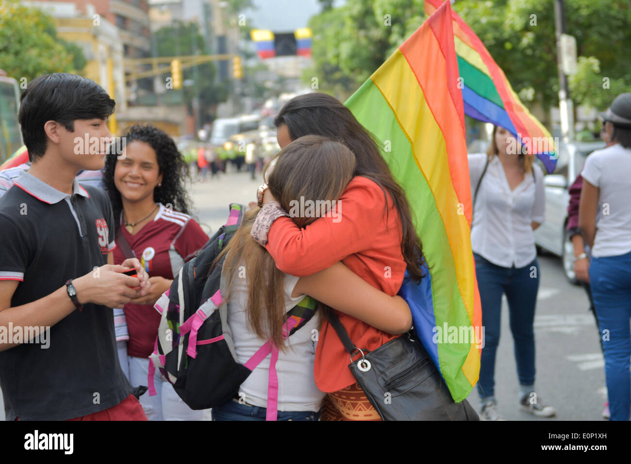 Caracas, Venezuela. 17 mai, 2014. Les gens prennent part à un rassemblement pour la Journée internationale contre l'homophobie et la transphobie, à Caracas, Venezuela, le 17 mai 2014. © Carlos Becerra/Xinhua/Alamy Live News Banque D'Images