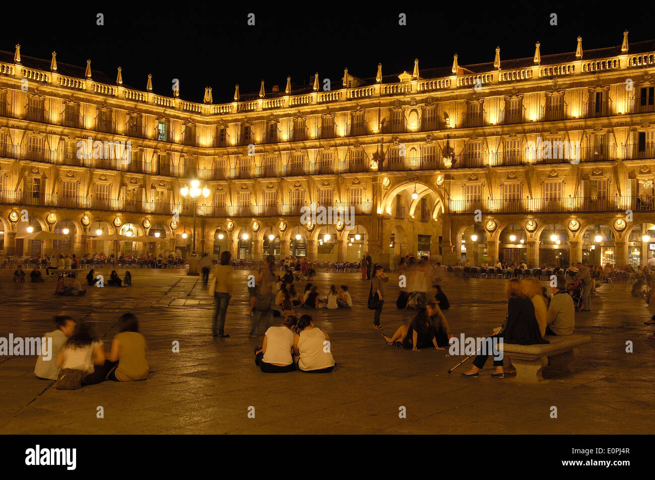 Salamanque, place principale, la Plaza Mayor, Castilla y León, Espagne, Banque D'Images