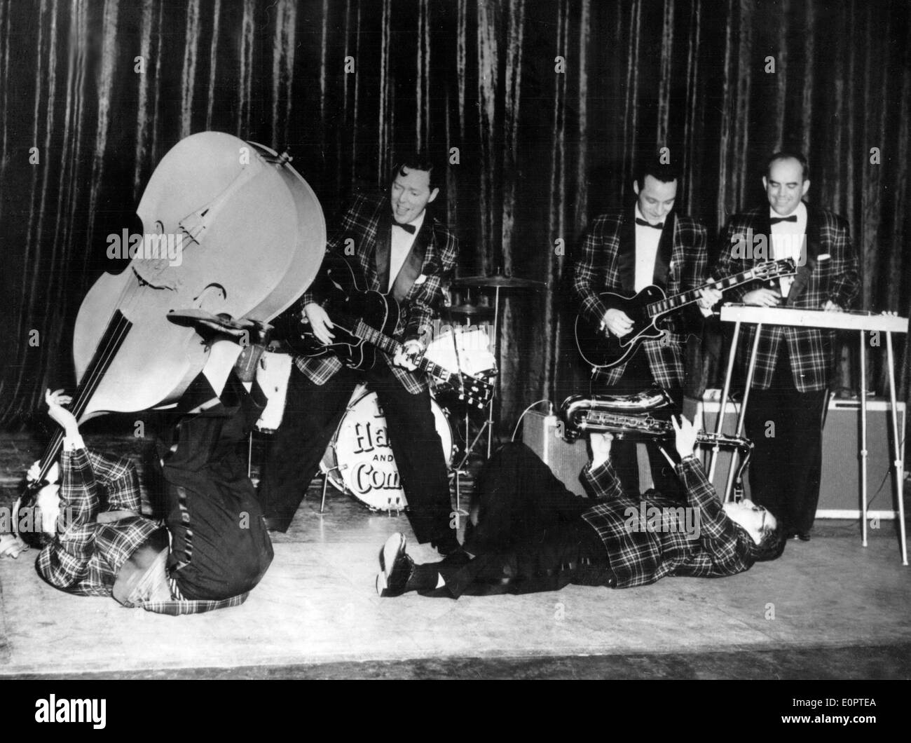 Band Bill Haley et ses comètes sur scène en répétition pour le spectacle Banque D'Images