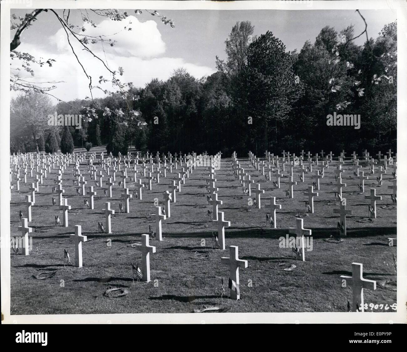 Mai 05, 1957 - L'Amérique rend hommage à ses morts à la guerre : la première guerre mondiale cimetière américain de Belleau Wood, près de Chateau Thierry, France. Banque D'Images