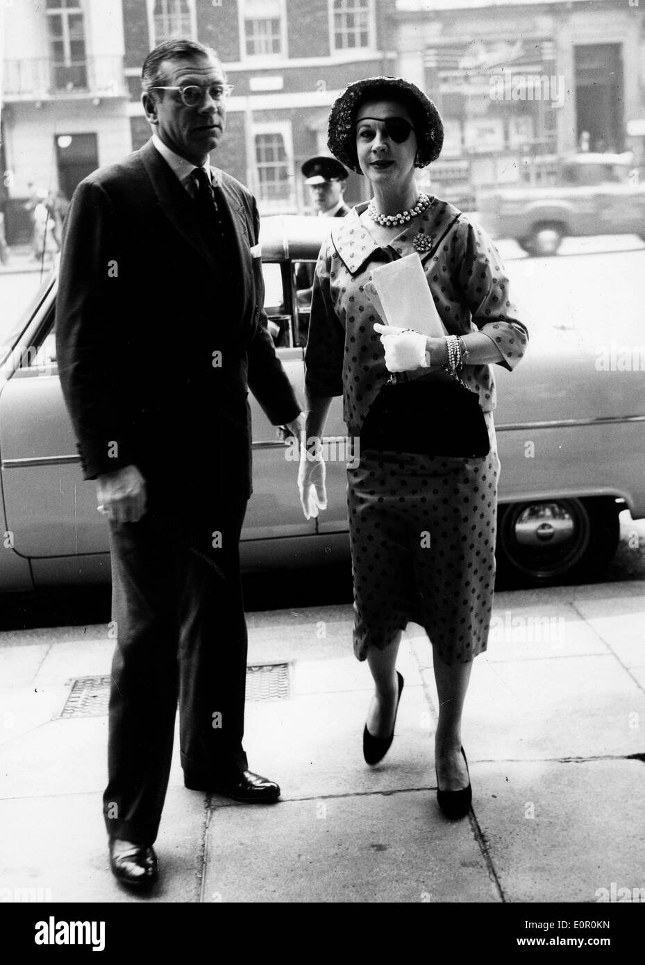 Acteur Laurence Olivier et épouse Vivien Leigh va rencontrer le ministre du Logement Banque D'Images