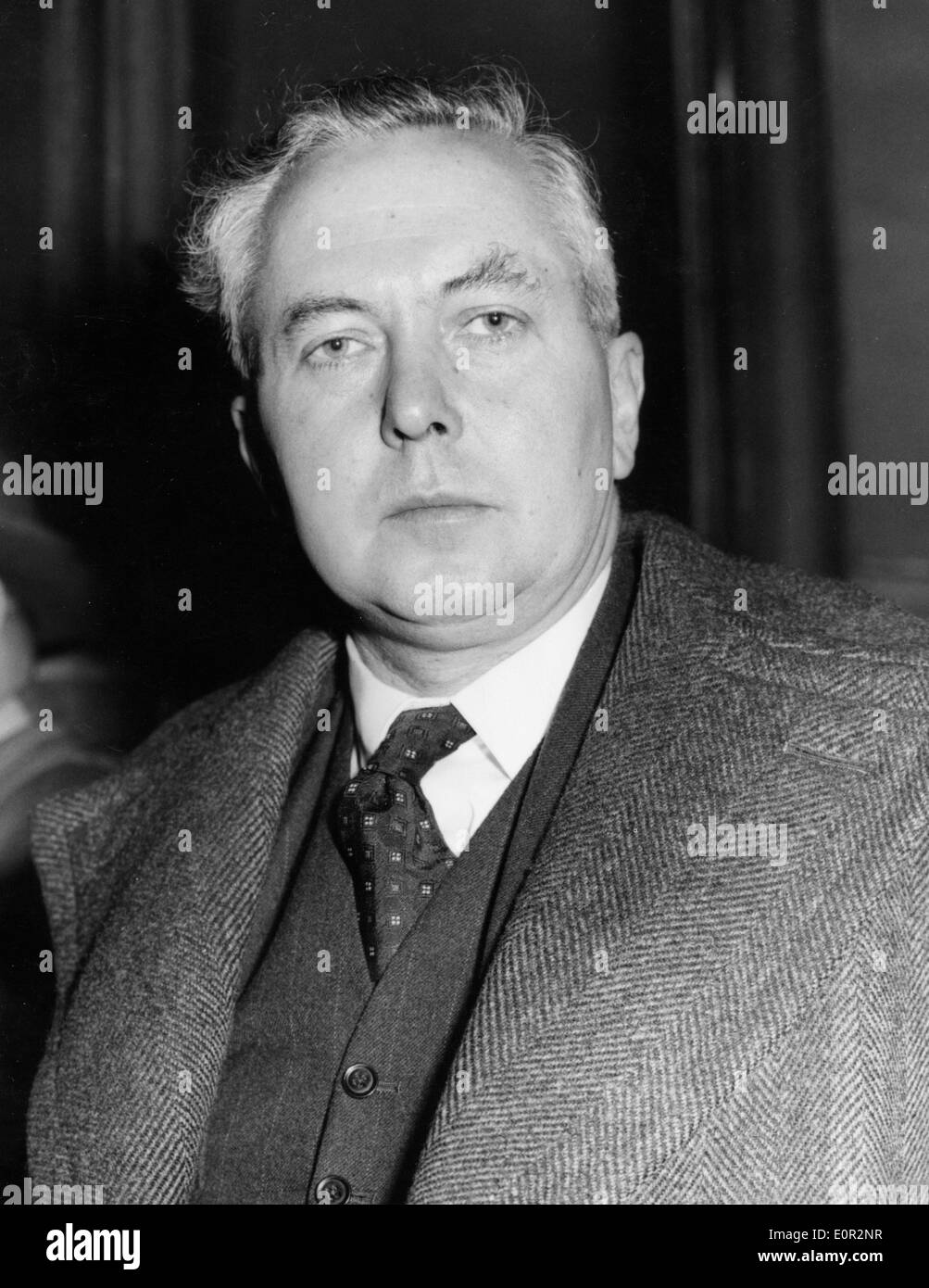 Close-up du Premier Ministre Harold Wilson Banque D'Images