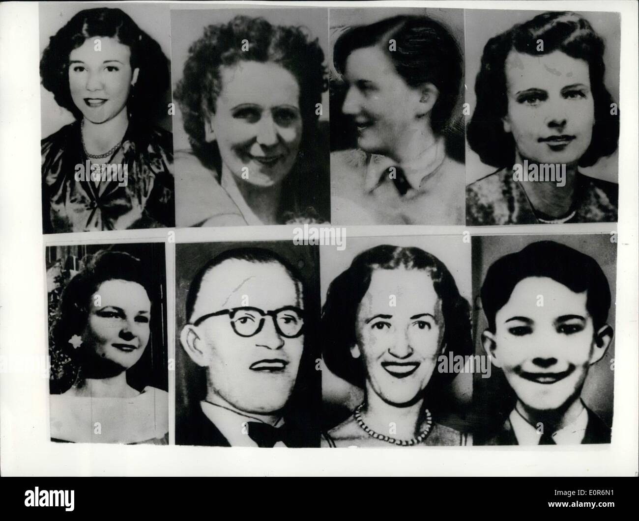 Mai 05, 1958 - ''Le procès de ce siècle''. Trente et un ans menuisier chargé de huit meurtres. : le procès se poursuit à Banque D'Images