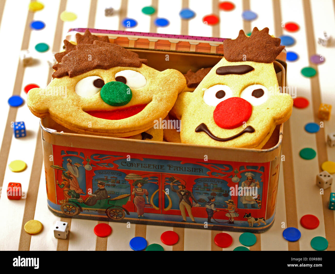 Ernie et Bert cookies. Recette disponible. Banque D'Images