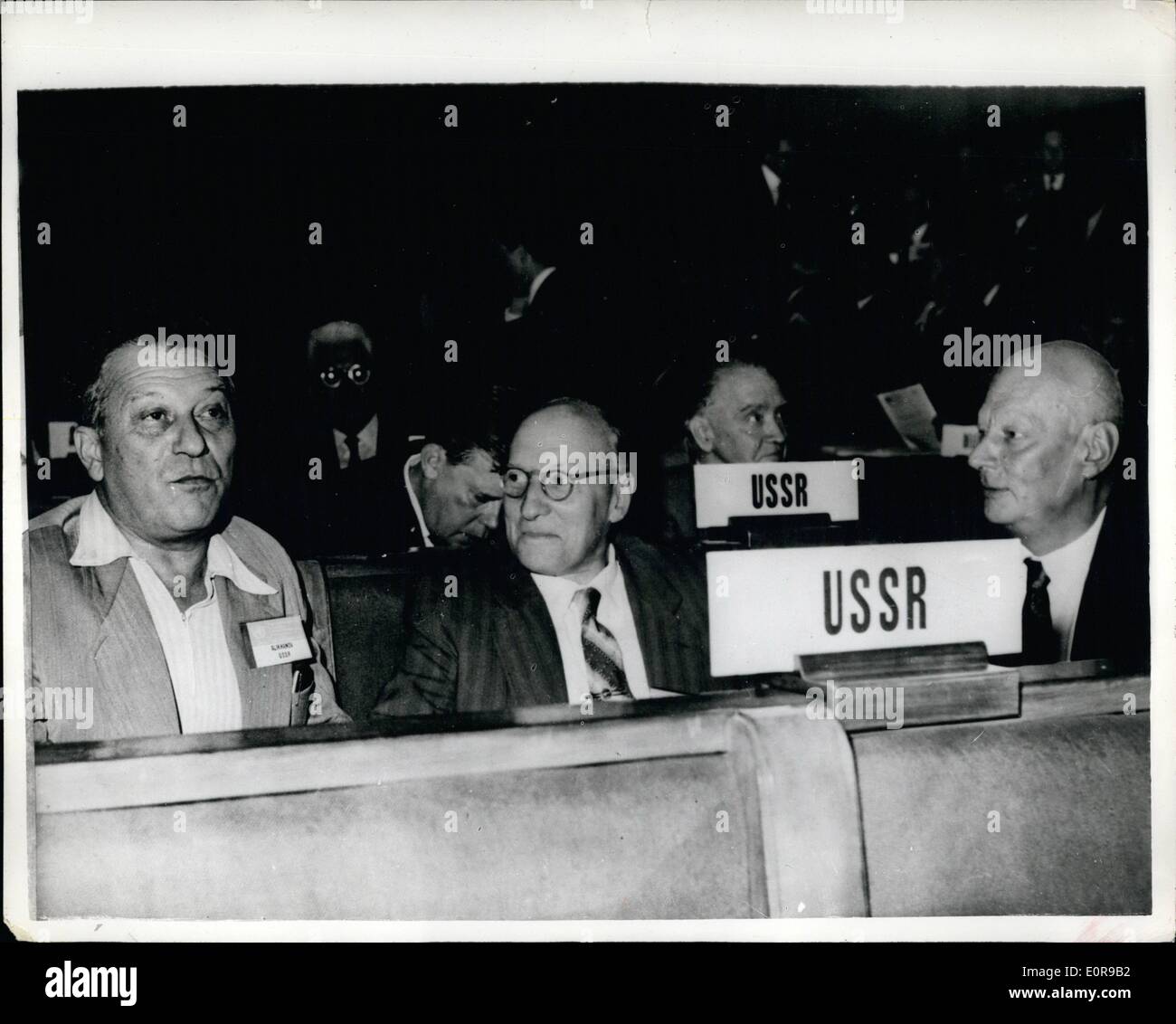 Septembre 02, 1958 - 2-9-58 ouverture de la Conférence de l'atome pour la paix Ã¢â€" La deuxième Conférence internationale des Nations Unies sur le Banque D'Images