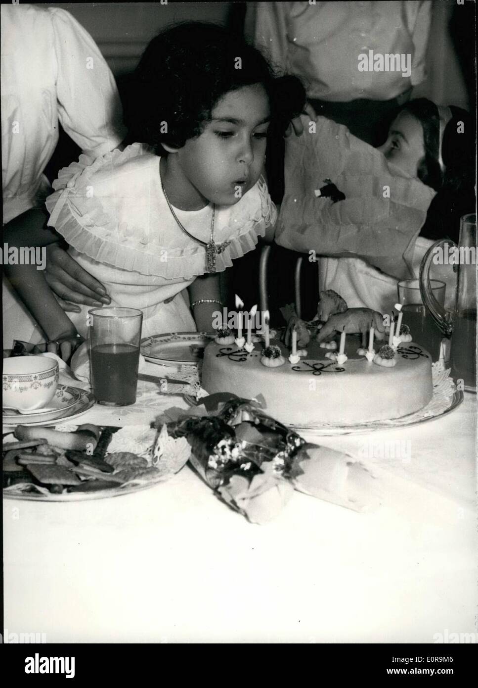 Septembre 09, 1958 - Une fille du Sultan fête son huitième anniversaire : Il y a eu une fête d'aujourd'hui pour la Princesse Mariam, Tanku Banque D'Images