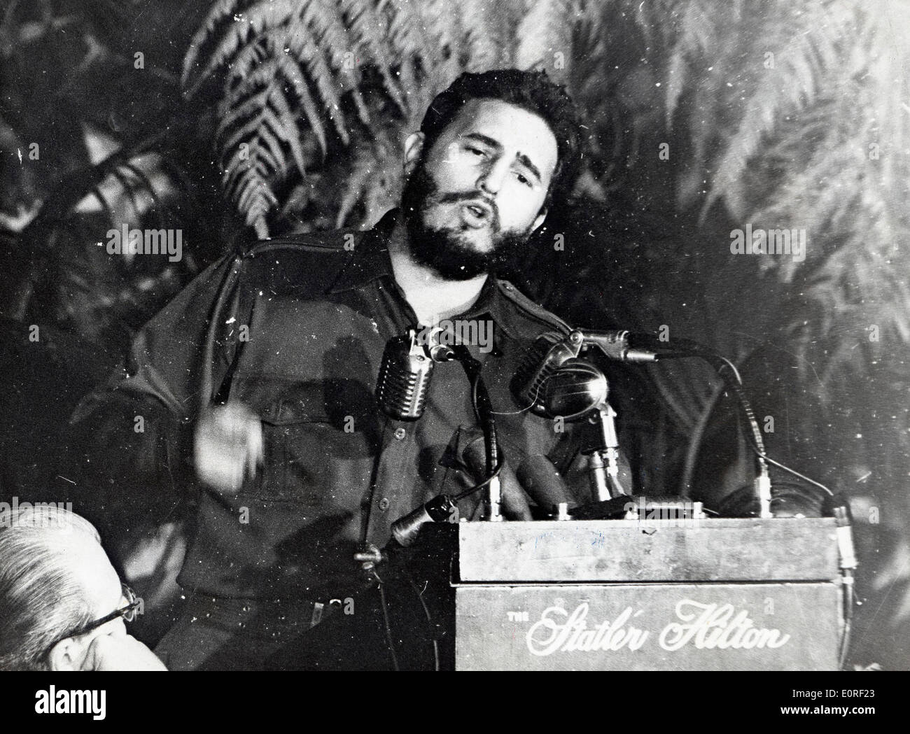 Fidel Castro répond American Society of Newspaper Editors Banque D'Images