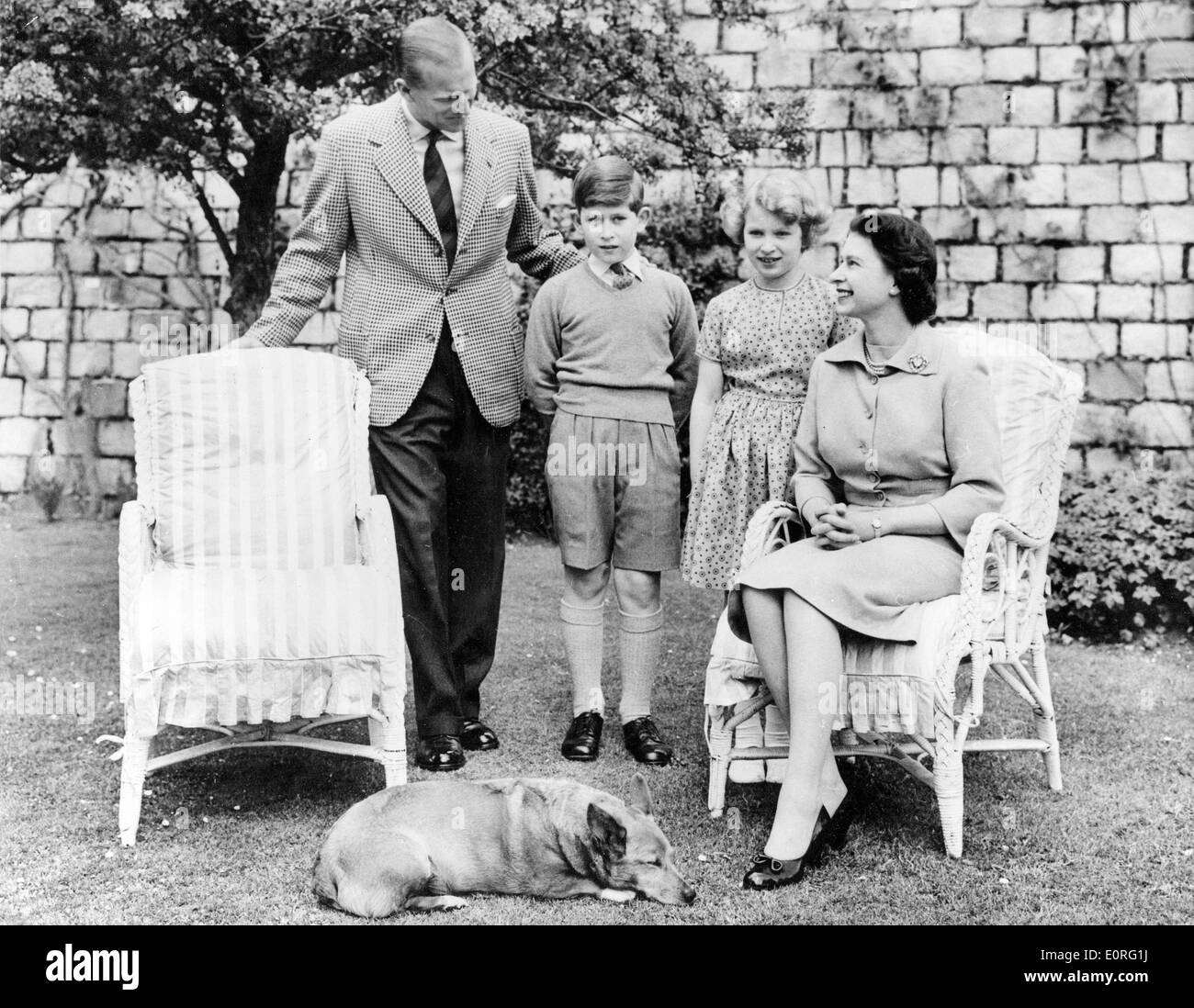 La famille royale de Windsor à la maison Banque D'Images