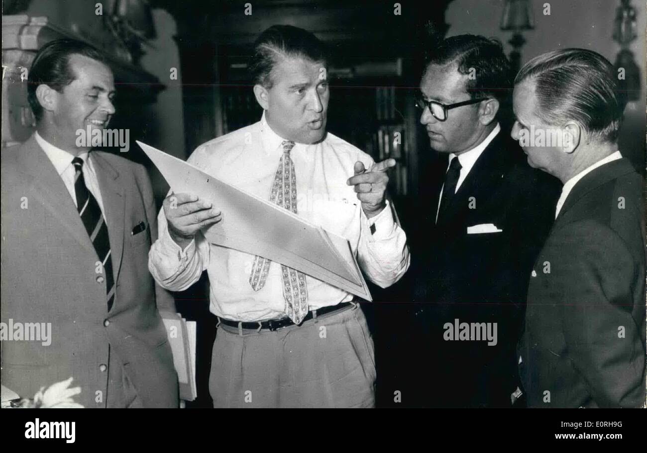 Septembre 09, 1959 - Wernher von Braun - un traître ? : il donnait une querelle entre le British Film Réalisateur Lee Thompson (Lee Thompson) Banque D'Images