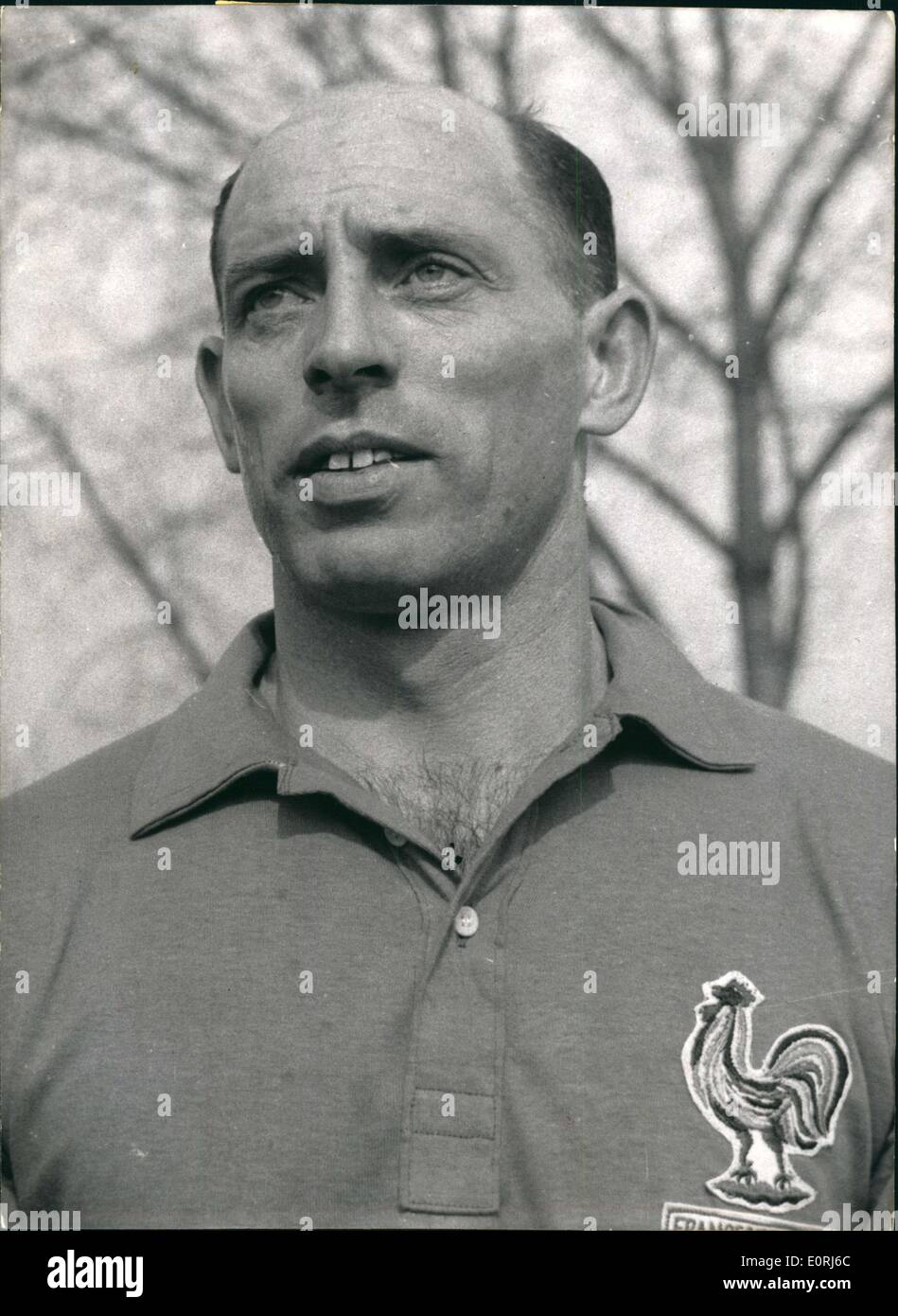 06 octobre, 1959 - Détenteur du record de sélections Roger Marche Portrait Banque D'Images