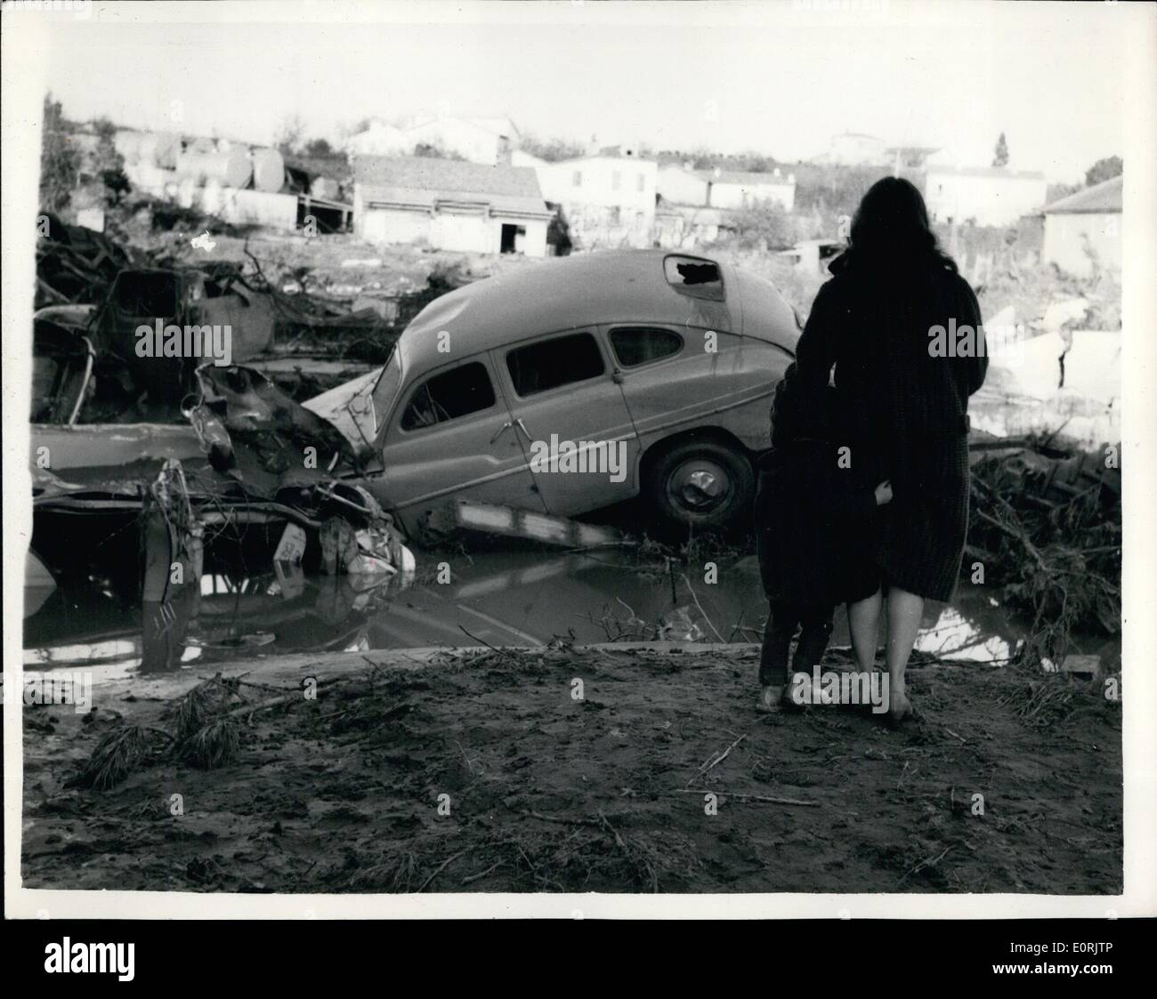 Le 12 décembre 1959 - Cinq cents tués dans la catastrophe du barrage de Malpasset : Environ cinq cents personnes auraient perdu la vie dans Banque D'Images