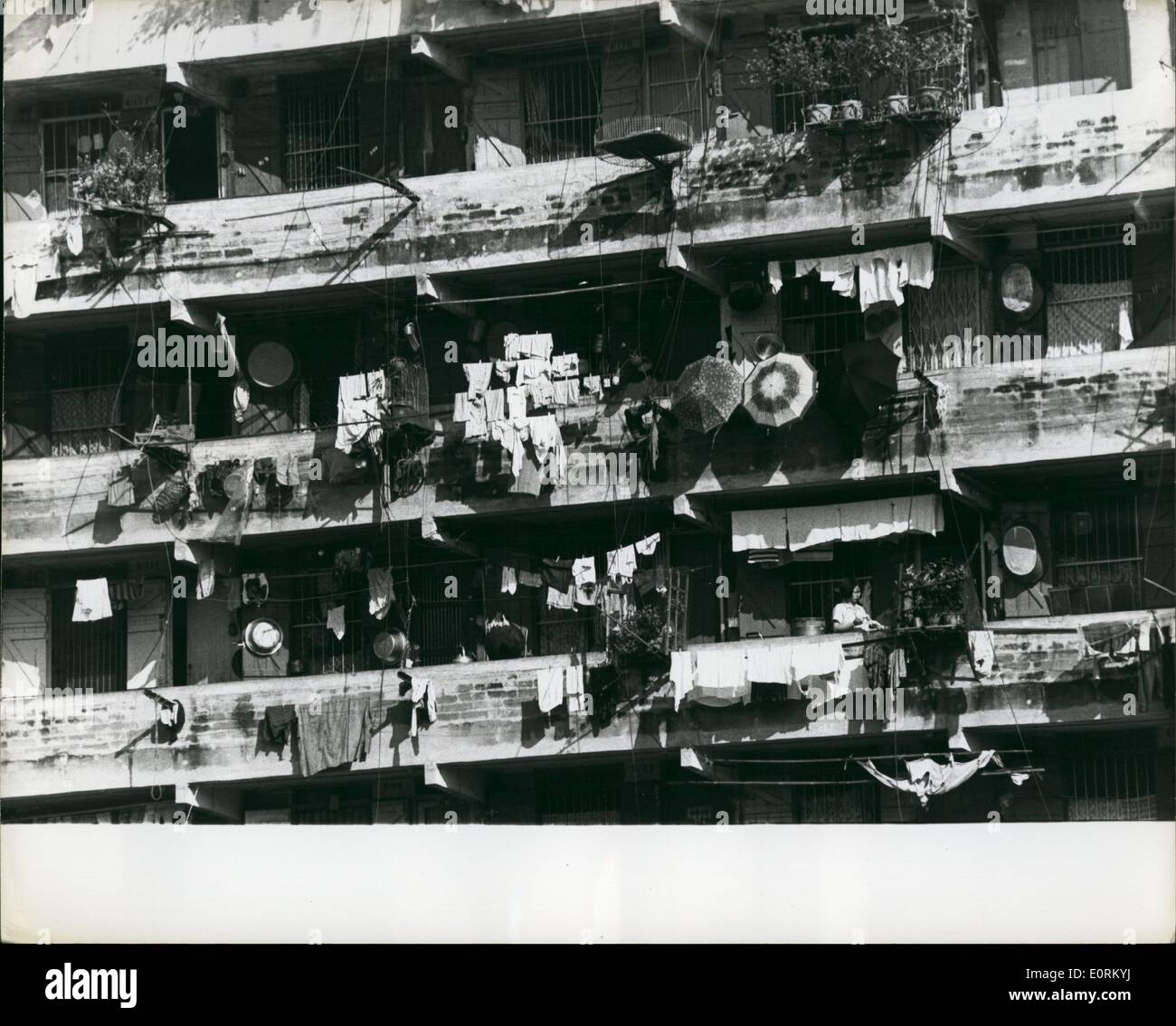 Jan 1, 1960 - Le logement de réinstallation à Hong Kong pour des refuges de la Chine continentale. ESS.c Banque D'Images