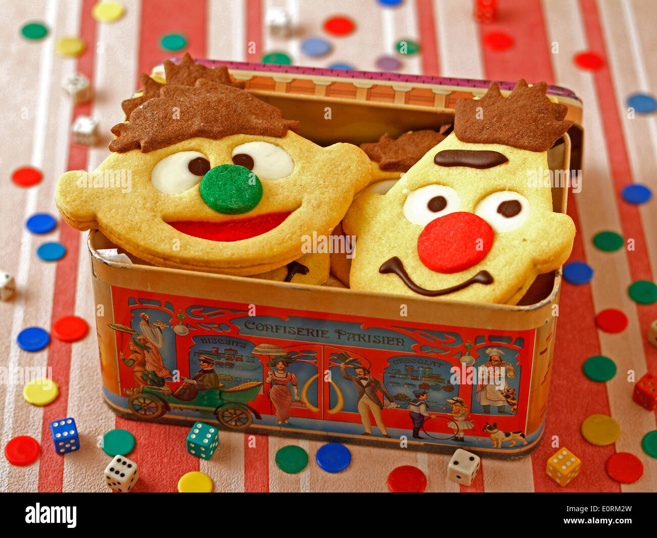 Ernie et Bert cookies. Recette disponible. Banque D'Images