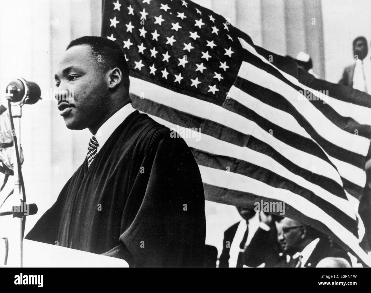 Le ministre Martin Luther King, prêchant à un événement Banque D'Images