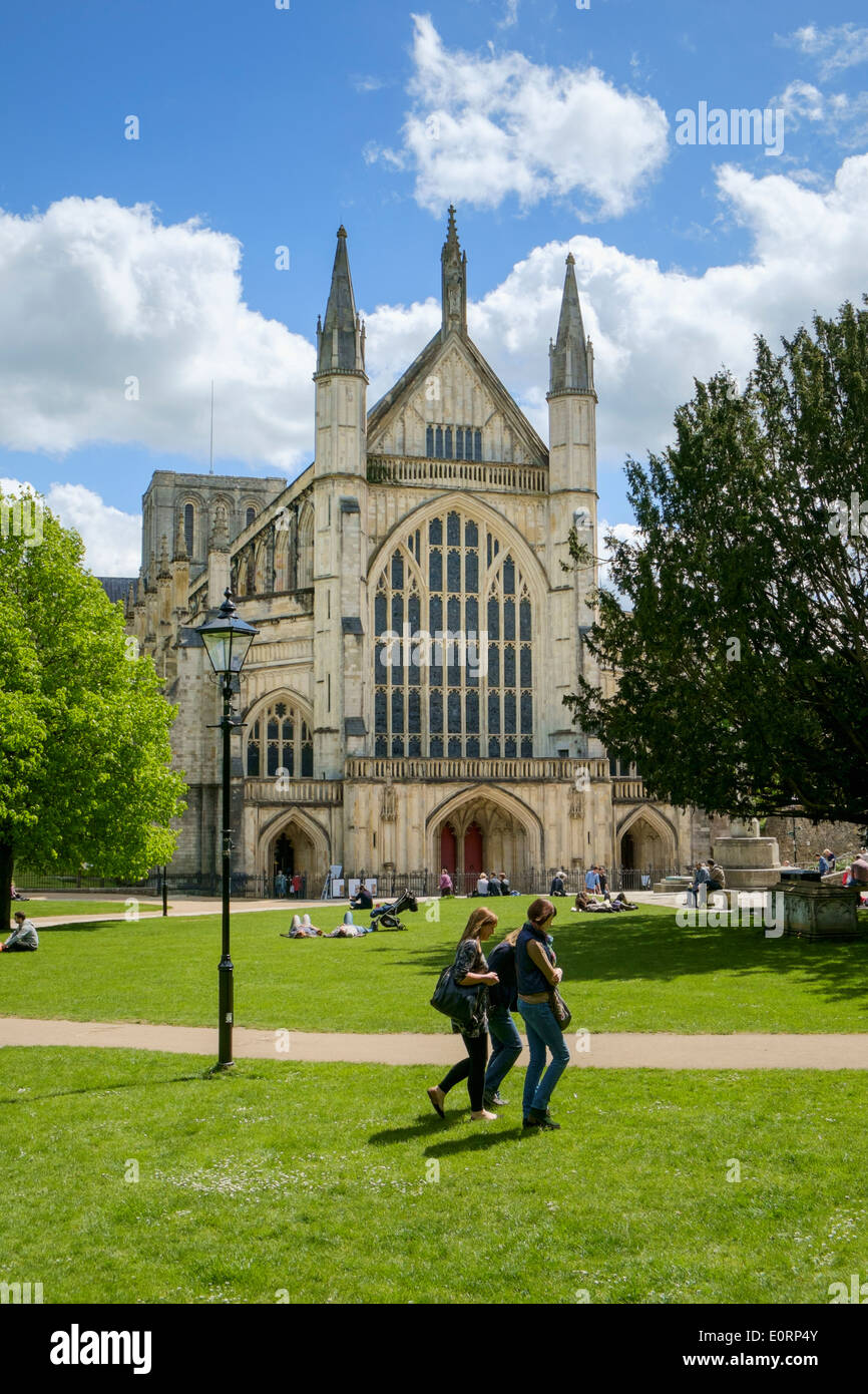La cathédrale de Winchester, Hampshire, England, UK Banque D'Images