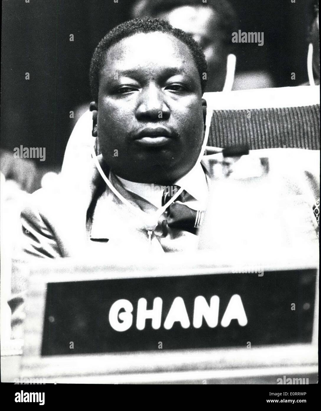 Le 08 mai 1960 - Felli Ghana : Roger Joseph Felli (Colonel) Commissaire aux affaires étrangères du gouvernement du Ghana. Né le 2 mai 1941. Banque D'Images