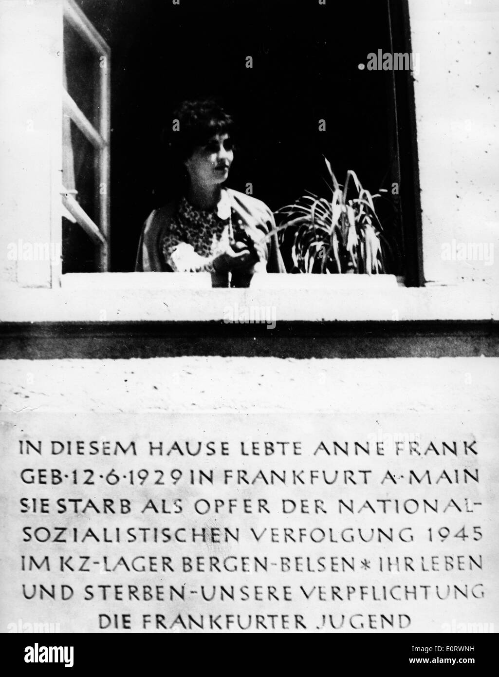 Visites Millie Perkins actrice Anne Frank's home Banque D'Images