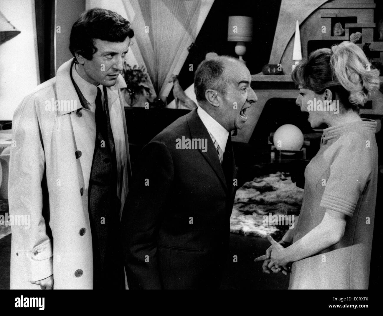 L'acteur Louis de Funes et co-stars dans Oscar Banque D'Images