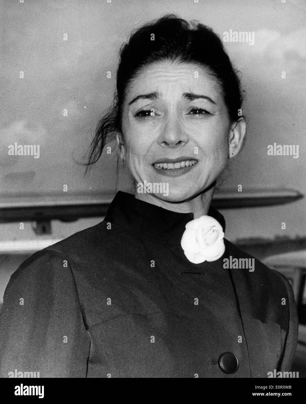 Prima Ballerina Margot Fonteyn à l'aéroport. Banque D'Images